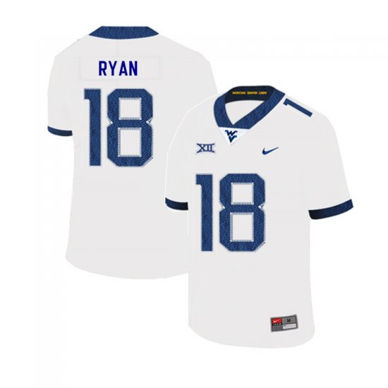 Men's West Virginia Mountaineers NCAA #18 Sean Ryan White Authentic Nike 2019 Stitched College Football Jersey YS15J04TV